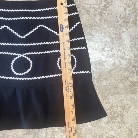 Fina Moça Black & White Ric Rac Retro Flounce Skirt Size 40 (approx. US 8) Artsy - Picture 15 of 15